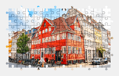 Jigsaw puzzle online copenhagen,denmark,city,building,architecture,colorful