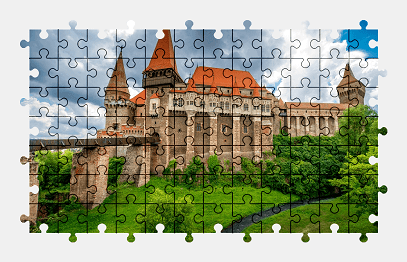 Jigsaw puzzle online castle,romania,building,architecture,colorful