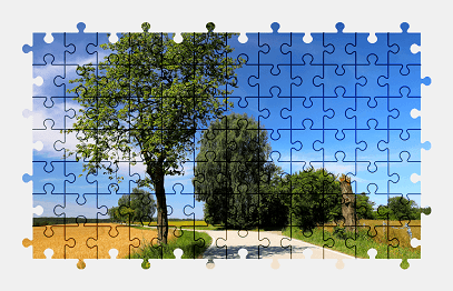 Jigsaw puzzle online road,countryside,summer,tree,colorful