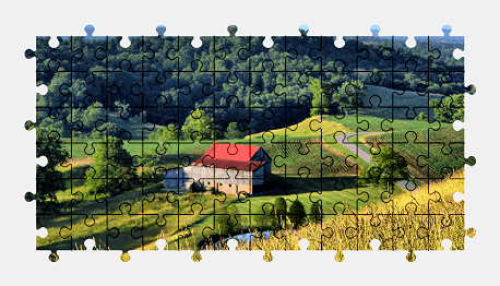 Jigsaw puzzle online barn,ohio,usa,building,countryside,nature,landscape,colorful