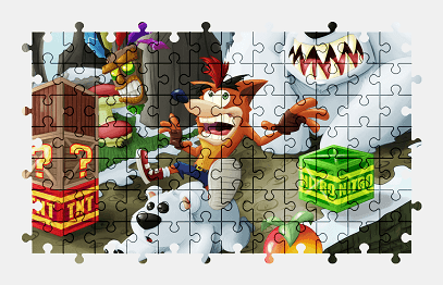 Jigsaw puzzle online crash-bandicoot,video-games,colorful,character
