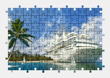 Jigsaw puzzle online ship,vehicle,colorful,beach