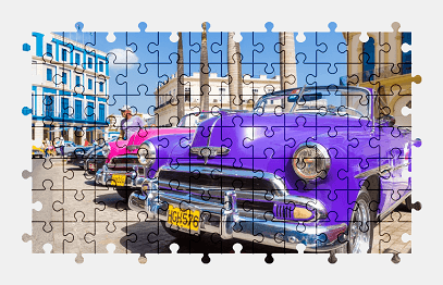 Jigsaw puzzle online cuba,chevrolet,colorful,car,city,vehicle