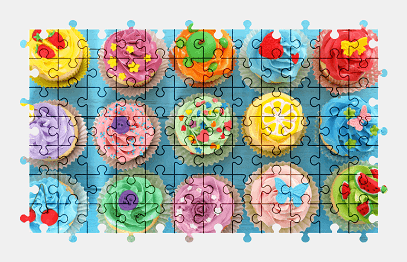 Jigsaw puzzle online cake,dessert,colorful,food