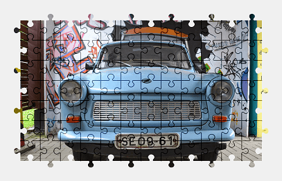Jigsaw puzzle online car,trabant,colorful