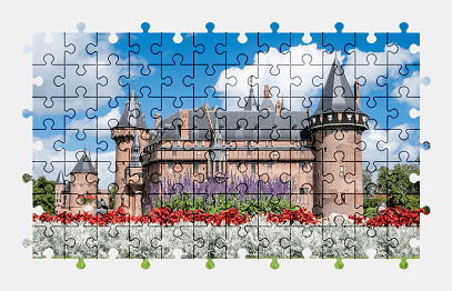 Jigsaw puzzle online castle,netherlands,building,architecture,colorful