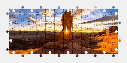Jigsaw puzzle online nature,arch,utah,usa,colorful,landscape,sun