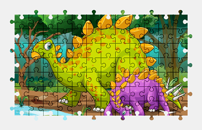 Jigsaw puzzle online dinosaur,cartoon,animal,colorful