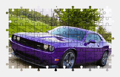 Jigsaw puzzle online purple,dodge,challenger,colorful,car,vehicle