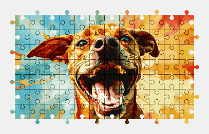 Jigsaw puzzle online dog,animal,art,colorful
