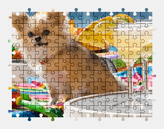 Jigsaw puzzle online dog,animal,colorful