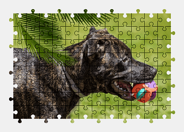 Jigsaw puzzle online dog,animal,colorful