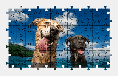 Jigsaw puzzle online dog,water,animal
