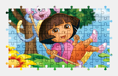 Jigsaw puzzle online dora-the-explorer,cartoon,character,colorful