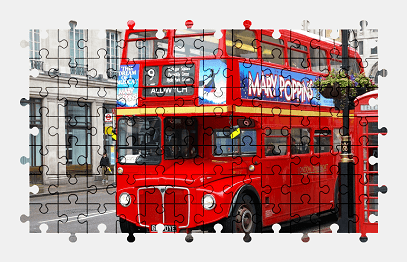 Jigsaw puzzle online bus,vehicle,colorful,london,city