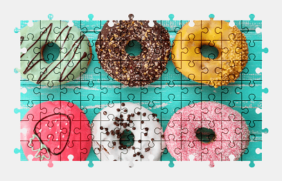 Jigsaw puzzle online doughnuts,dessert,food,colorful