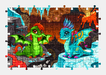 Jigsaw puzzle online dragon,cartoon,fantasy,colorful