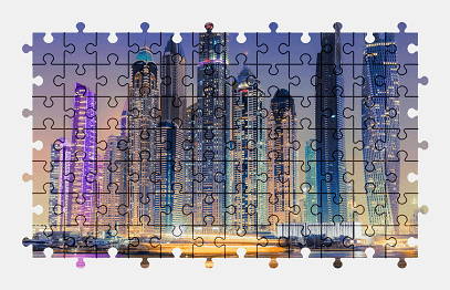 Jigsaw puzzle online dubai,city,uae,skyscraper,architecture,building,colorful