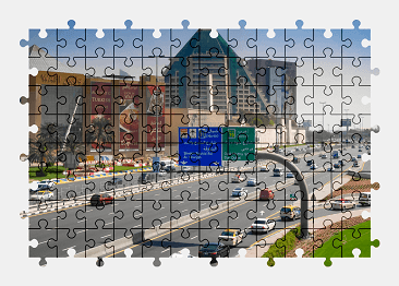Jigsaw puzzle online dubai,uae,city,pyramid,building,architecture,road,colorful
