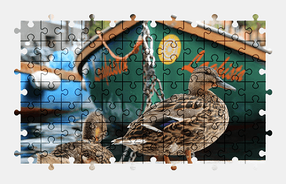 Jigsaw puzzle online duck,mallard,animal,bird,boat,vehicle,colorful
