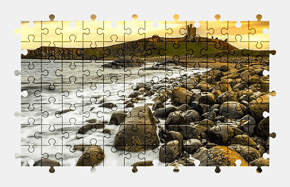 Jigsaw puzzle online castle,england,building,beach