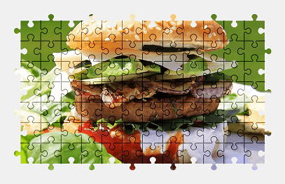 Jigsaw puzzle online hamburger,food,colorful