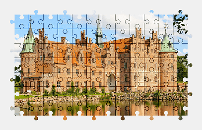Jigsaw puzzle online castle,denmark,building,architecture,colorful