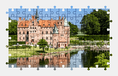 Jigsaw puzzle online castle,denmark,building,architecture,colorful