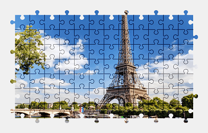 Jigsaw puzzle online eiffel-tower,tower,paris,france,city,colorful