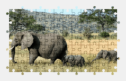 Jigsaw puzzle online elephant,tanzania,animal,africa