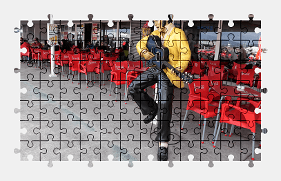 Jigsaw puzzle online elvis,portugal,statue,sculpture,cafe,guitar,music,celebrity