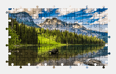 Jigsaw puzzle online lake,canada,mountains,nature,landscape,colorful