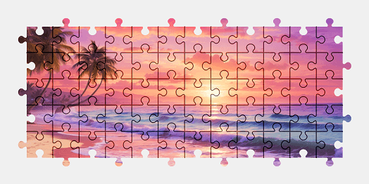 Jigsaw puzzle online fantasy,beach,sunset,seascape,landscape,colorful,nature