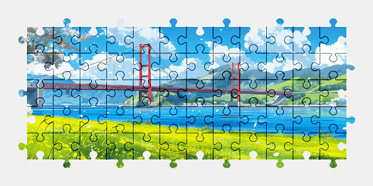 Jigsaw puzzle online fantasy,bridge,nature,landscape,colorful,river