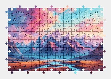Jigsaw puzzle online fantasy,mountains,river,colorful,landscape