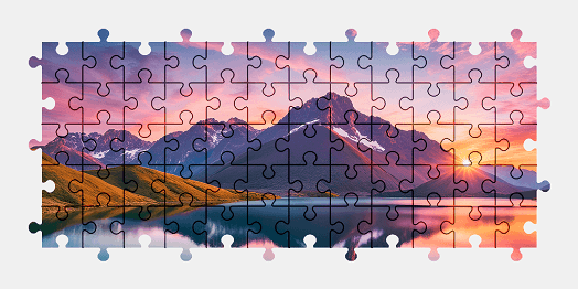 Jigsaw puzzle online fantasy,sunset,lake,mountains,nature,colorful