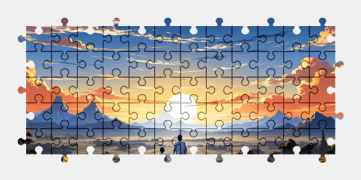 Jigsaw puzzle online fantasy,sunset,landscape,nature,colorful,mountains