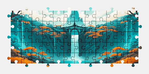 Jigsaw puzzle online fantasy,waterfall,nature,colorful