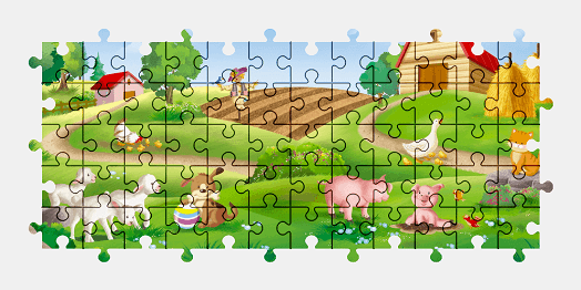 Jigsaw puzzle online farm,animal,cartoon,colorful