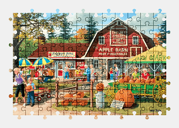 Jigsaw puzzle online farm,painting,barn,food,colorful