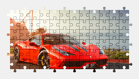 Jigsaw puzzle online ferrari,sports-car,car,colorful,vehicle