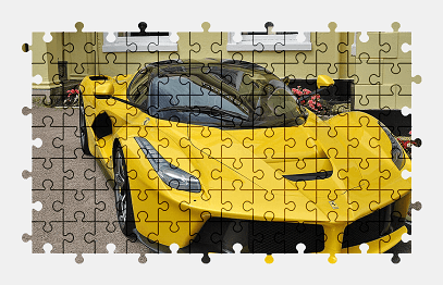 Jigsaw puzzle online yellow,ferrari,sports-car,car,vehicle,speed