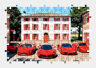 Jigsaw puzzle online ferrari,car,sports-car,colorful,red,vehicle