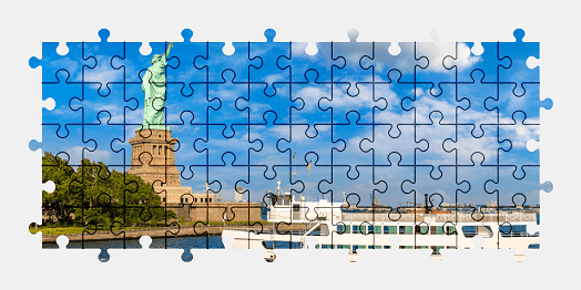 Jigsaw puzzle online ferry,ship,vehicle,colorful,statue-of-liberty,sculpture,new-york,usa