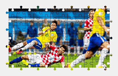 Jigsaw puzzle online brazil,croatia,football,sport,grass,colorful