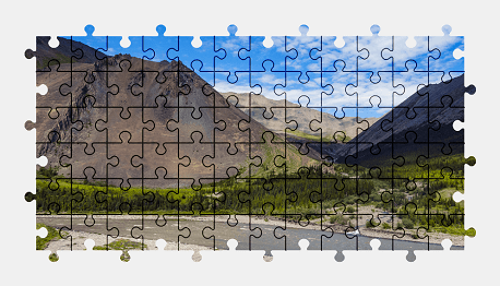 Jigsaw puzzle online river,valley,yukon,canada,nature,mountains,landscape,colorful