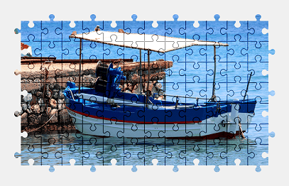 Jigsaw puzzle online fishing,boat,vehicle,colorful