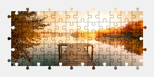 Jigsaw puzzle online fishing,pier,lake,autumn,nature,colorful