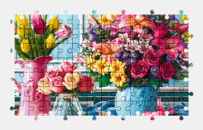Jigsaw puzzle online flower,painting,colorful