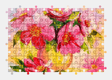 Jigsaw puzzle online flower,bouquet,painting,color,colorful,art